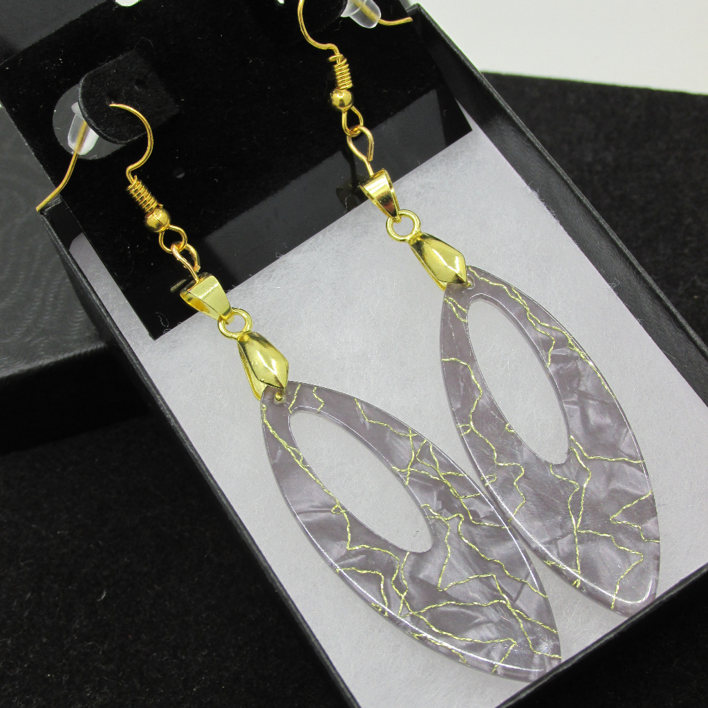 Gold Plated Abstract V Earrings 15$